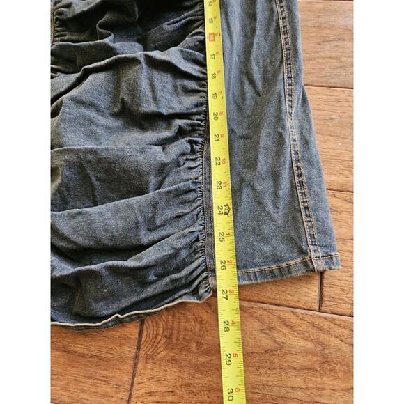 Arden B Vintage Denim Jean Ruched Pencil Skirt Women's Size L Made in USA - Picture 2 of 7